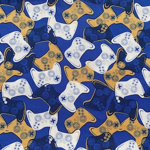 Gamer cotton fabric 18” x 21” fat quarter | Video Game Controllers