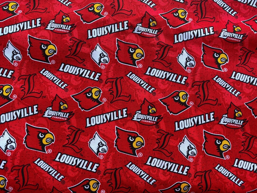 Package of Short Pieces University of Louisville Cardinals Square Fleece  Fabric Print D007.30
