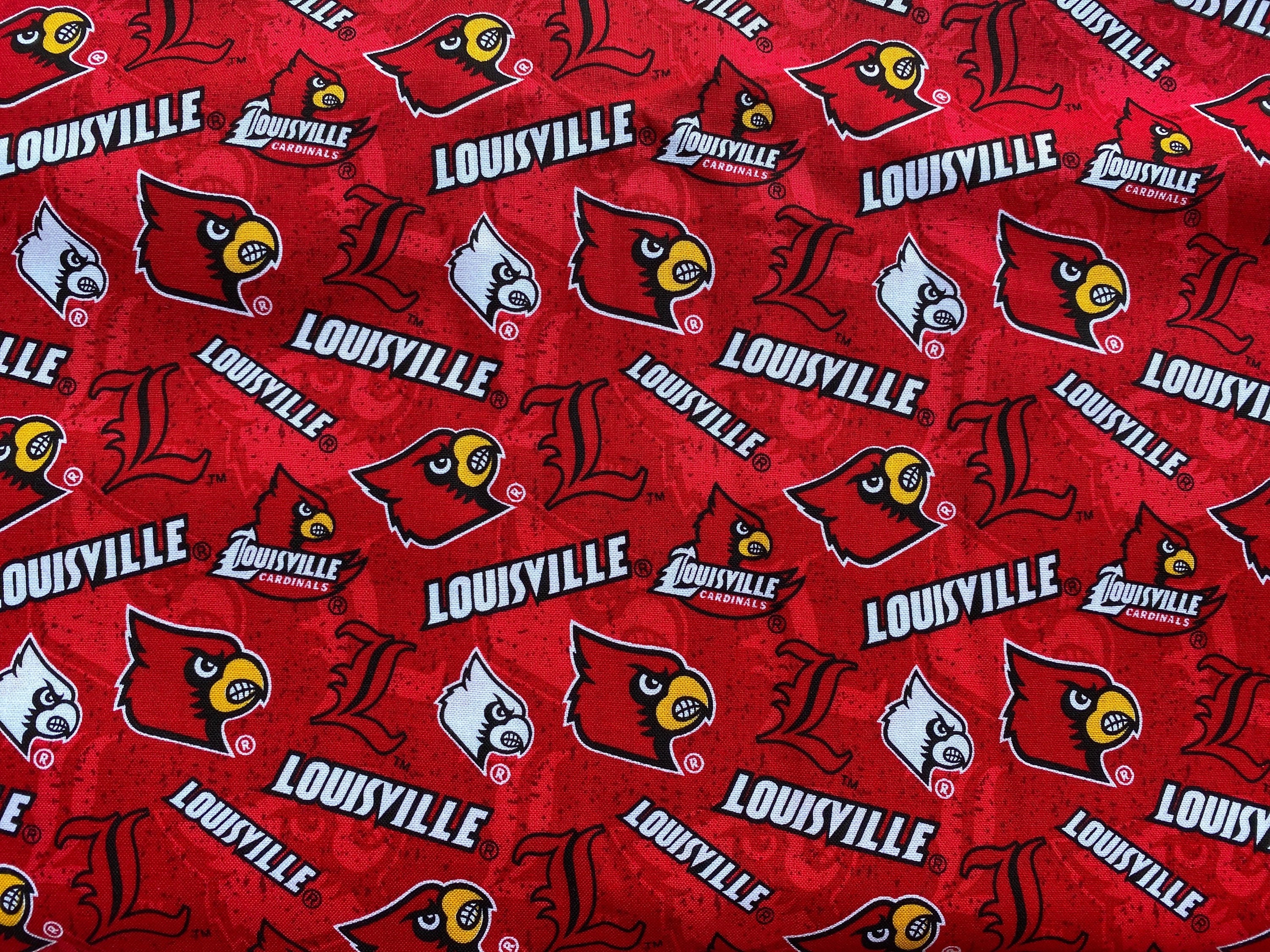 Louisville Cardinals Cotton fabric 18 x 21 fat quarter
