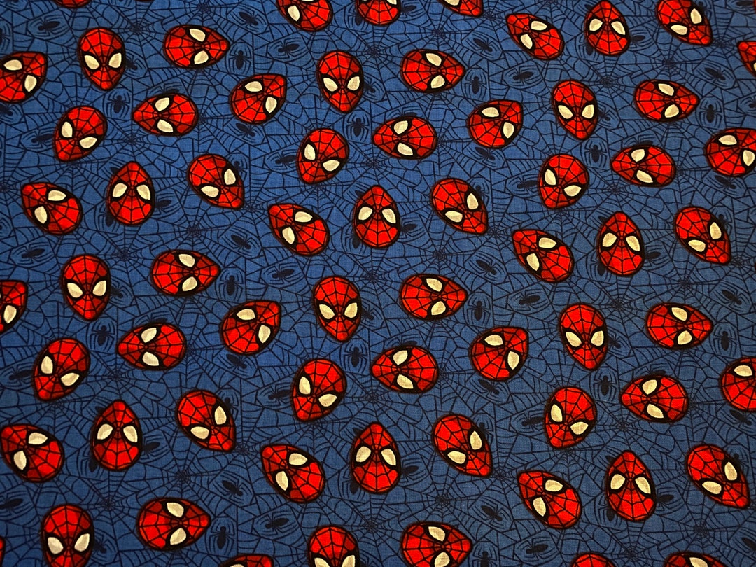Spider-man Cotton Fabric 18 X 21 Fat Quarter - Etsy