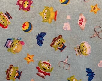 Toy Story Aliens Cotton fabric 18” x 21” fat quarter