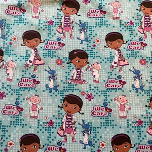 Doc McStuffins Cotton fabric 18” x 21” fat quarter