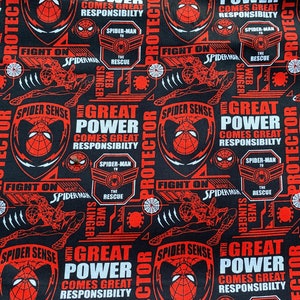 Spider-Man Cotton fabric 18” x 21” fat quarter