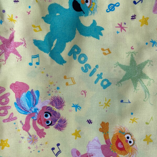Sesame Street | Abby Cadabby Rosita Zoe | cotton fabric 18 x 21 fat quarter