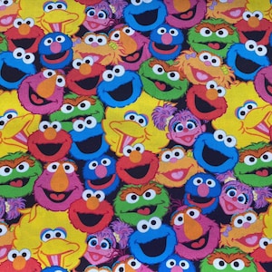 Sesame Street cotton fabric 18 x 21 fat quarter