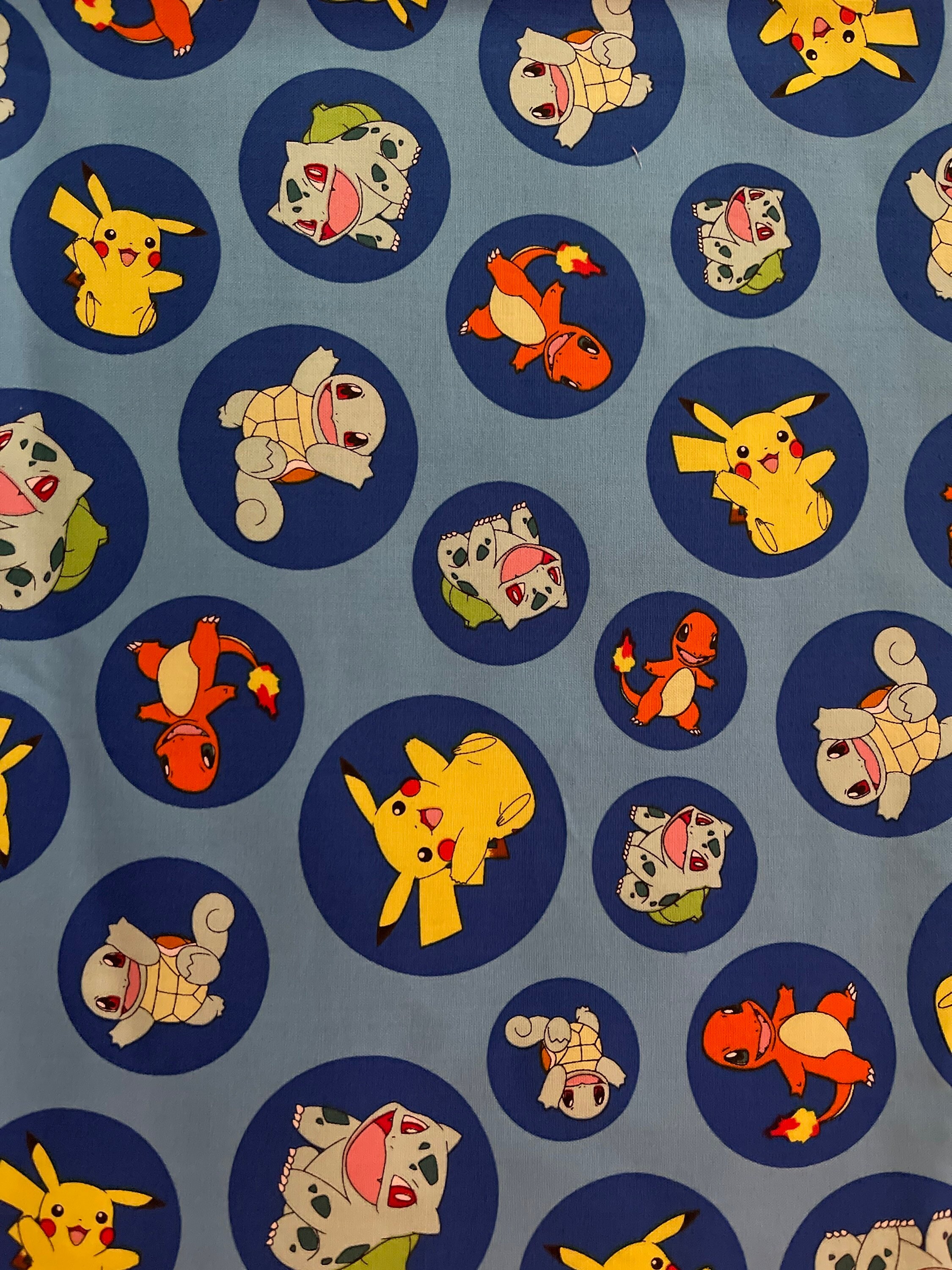 Pok mon Cotton fabric 18 x 21 fat quarter