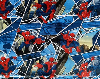 Spiderman Cotton fabric 18” x 21” fat quarter
