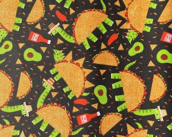 Taco Dinosaurs cotton fabric 18” x 21” fat quarter