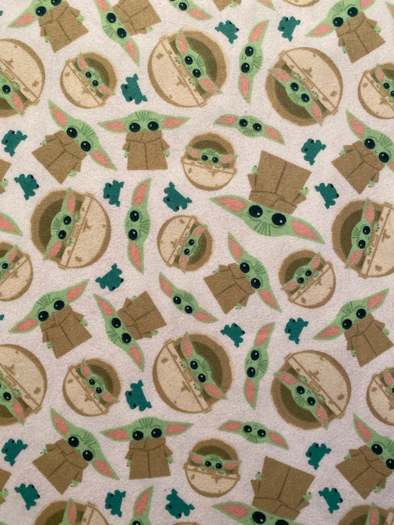 Star Wars the Mandalorian Baby Yoda Cotton Flannel Fabric 18 x 20 Fat  Quarter