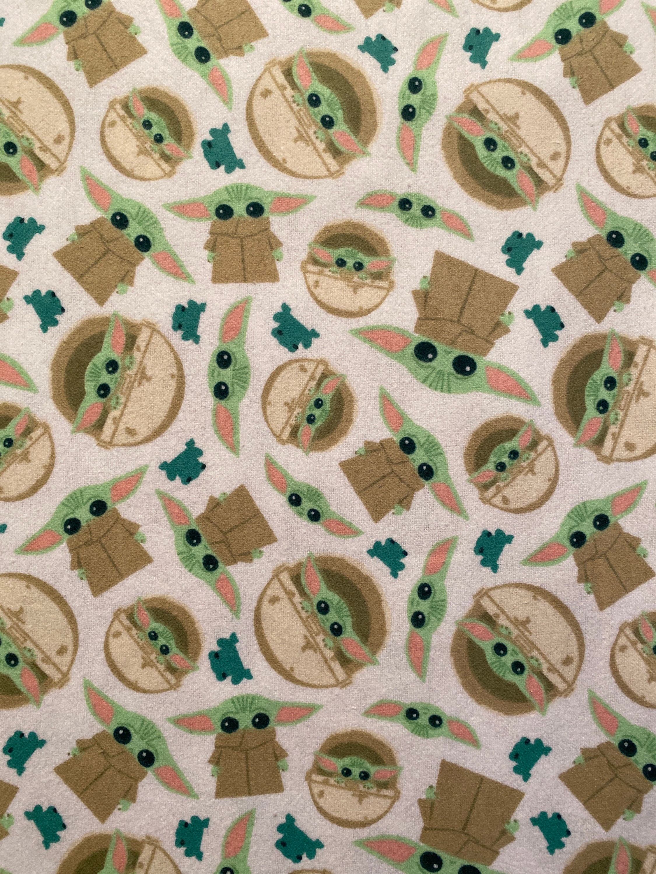Star Wars the Mandalorian Baby Yoda Cotton Flannel Fabric 18 x 20 Fat  Quarter