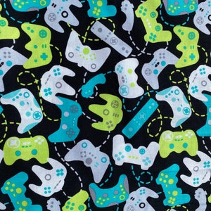 Gamer cotton fabric 18” x 21” fat quarter | Video Game Controllers