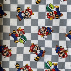 Super Mario cotton fabric 18” x 21” fat quarter