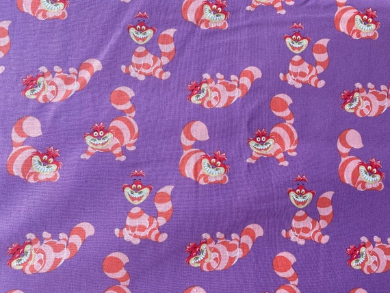 Cheshire Cat Alice in Wonderland cotton fabric 18” x 21” fat quarter