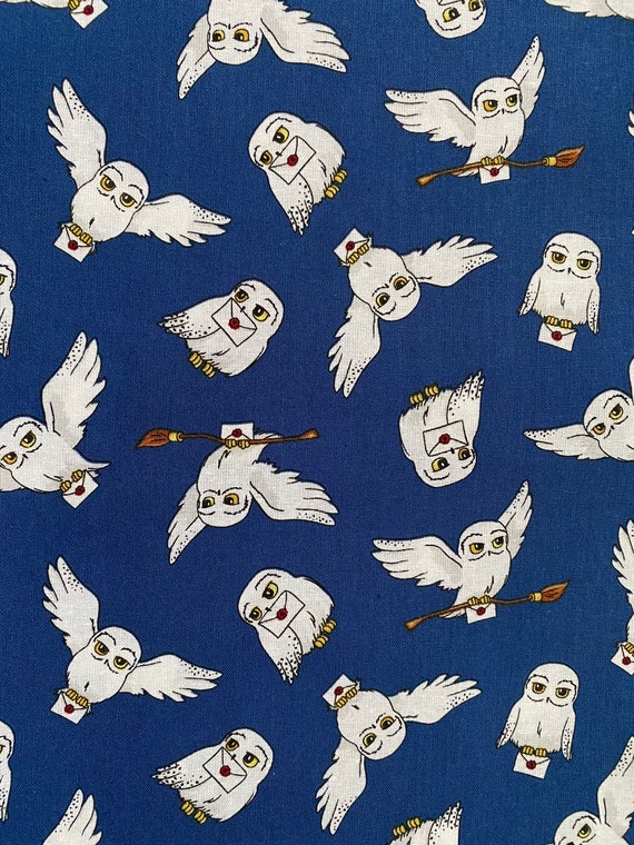 Harry Potter Hedwig Cotton fabric 18” x 21” fat quarter