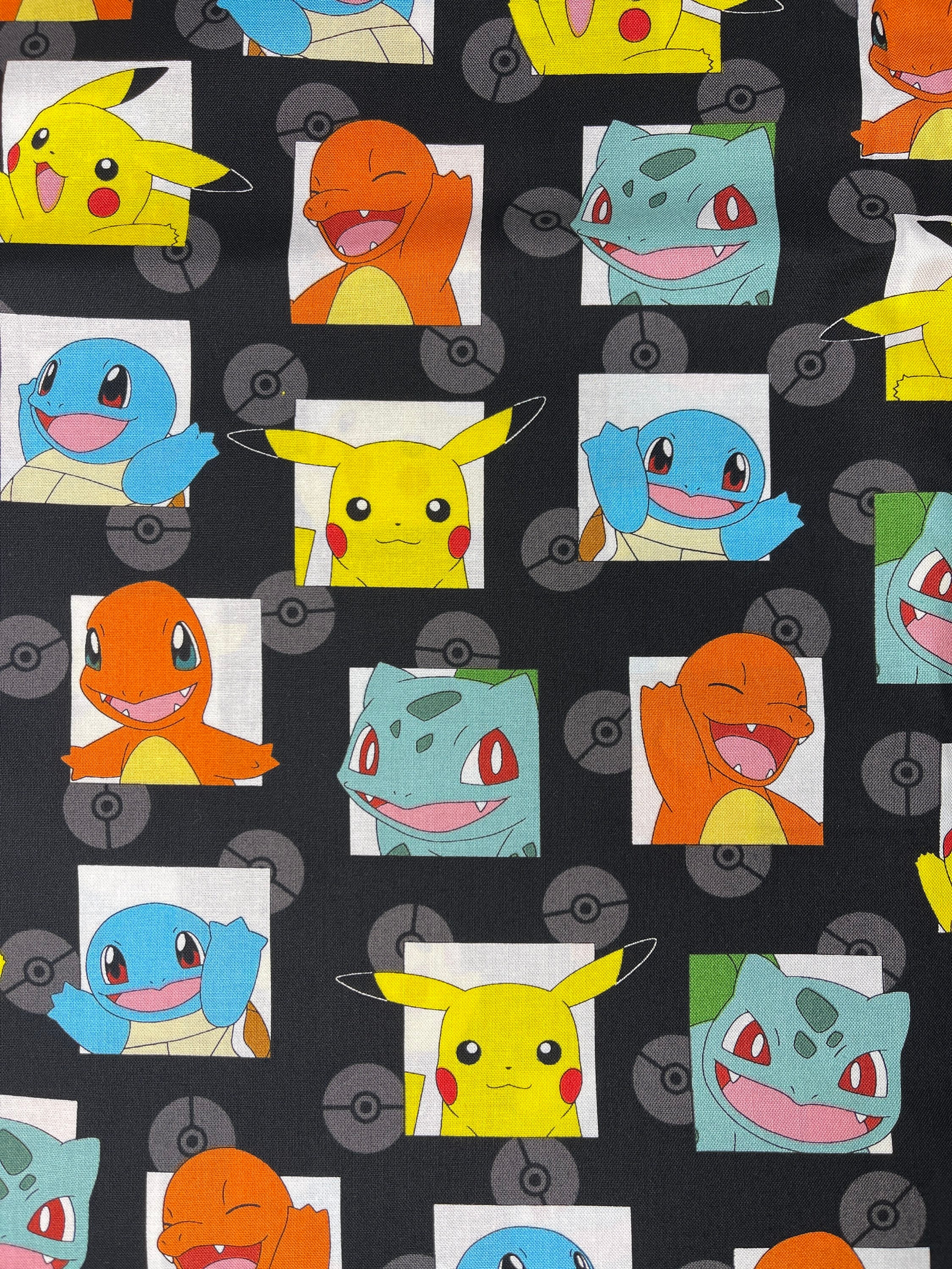 In Stock 6 X 4 Pokemon and Friends Pikachu Bulbasaur Togepi Fabric Embroidered  Iron on Patch Charmander Squirtle Clefable Psyduck Poliwag 