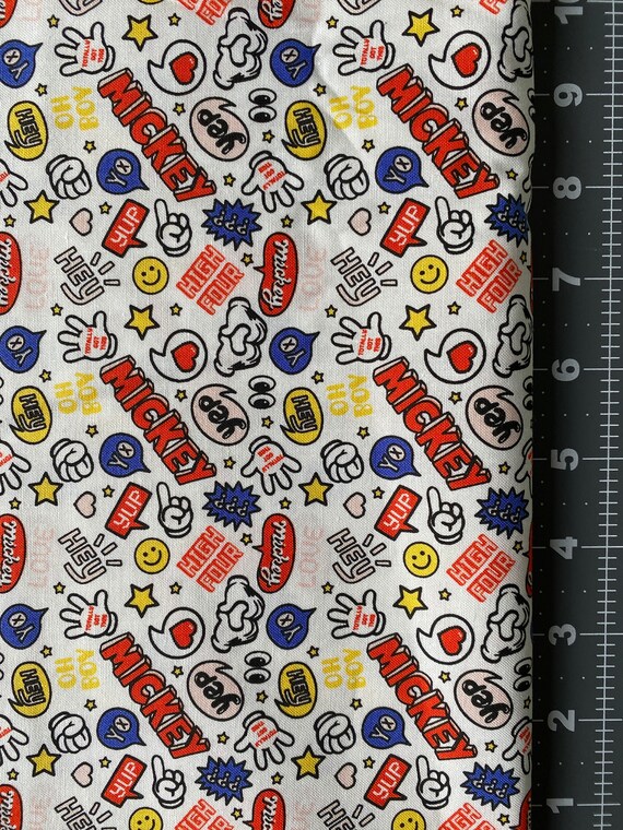 Mickey Mouse Cotton fabric 18\u201d x 21\u201d fat quarter