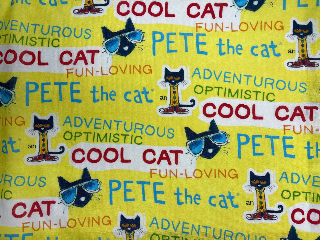 Pete the Cat Cotton Fabric 18 X 21 Fat Quarter Etsy