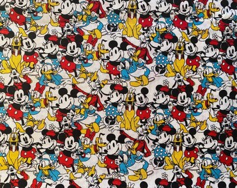 Mickey & Minnie Cotton fabric 18” x 21” fat quarter