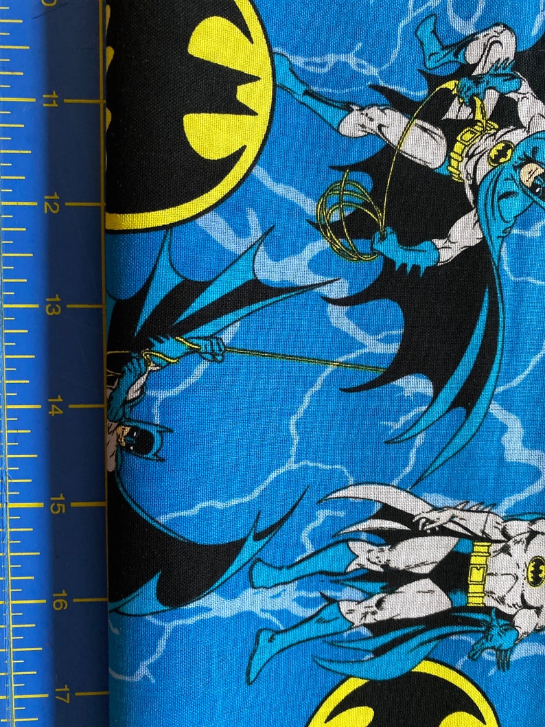 Batman Cotton Fabric 18 X 21 Fat Quarter Etsy