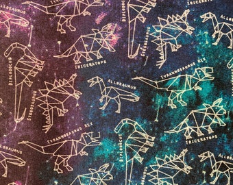 Dinosaur Constellations cotton fabric 18” x 21” fat quarter