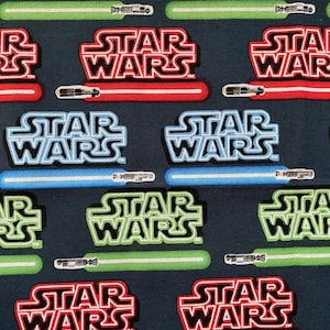 Star Wars lightsaber Cotton fabric 18” x 21” fat quarter