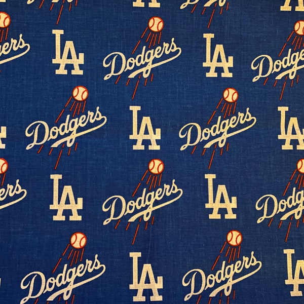 LA Dodgers cotton fabric 18” x 21” fat quarter