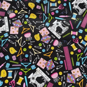 Sewing Themed cotton fabric 18” x 21” fat quarter