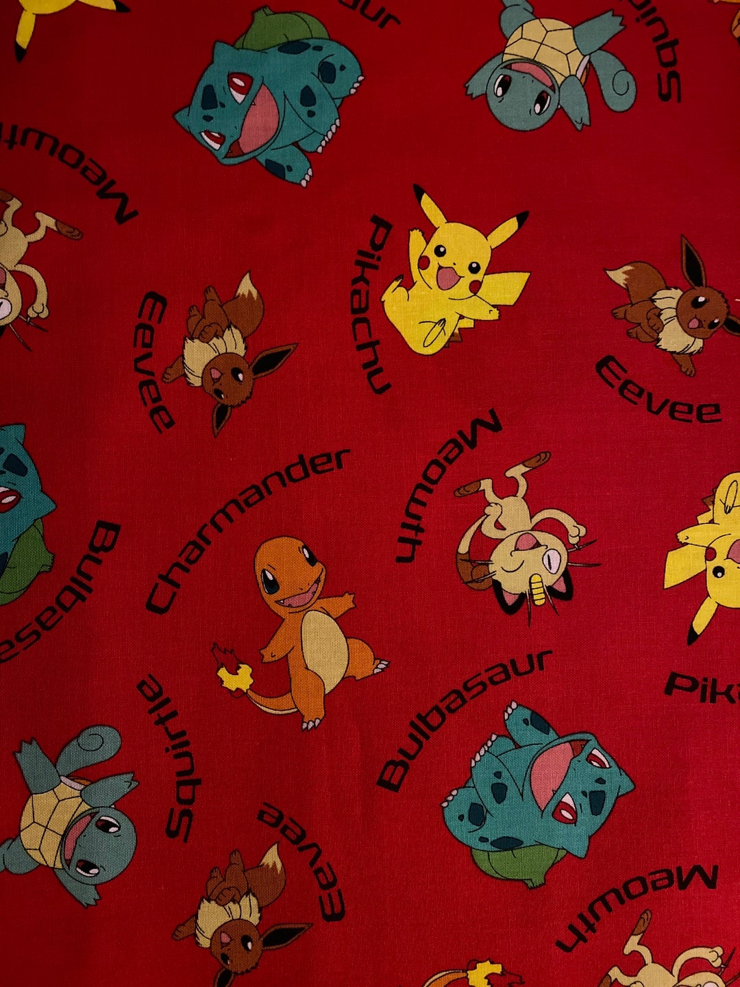 Pokémon Cotton Fabric Fat Quarter Etsy