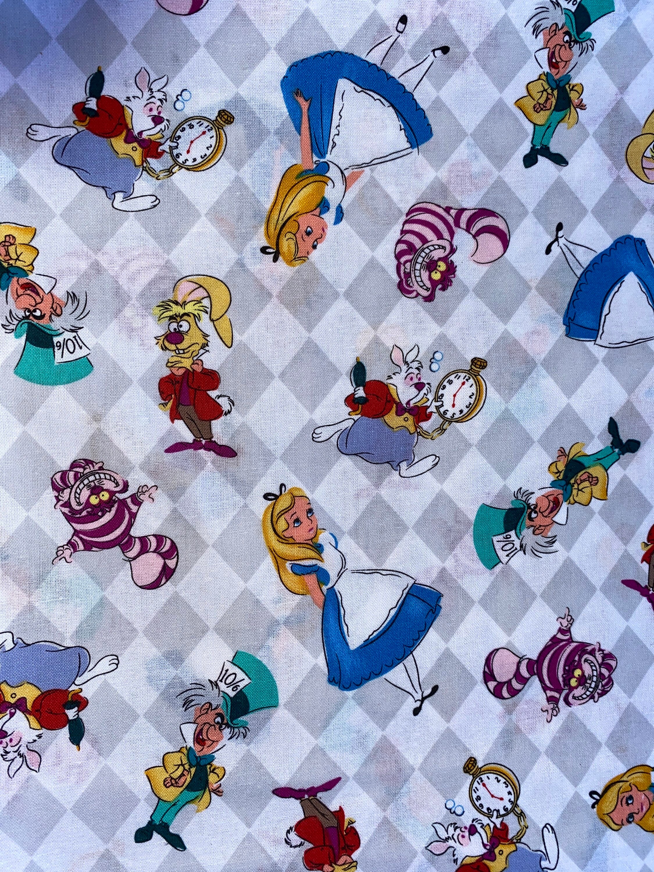 Alice in Wonderland cotton fabric 18 x 21 fat quarter Etsy