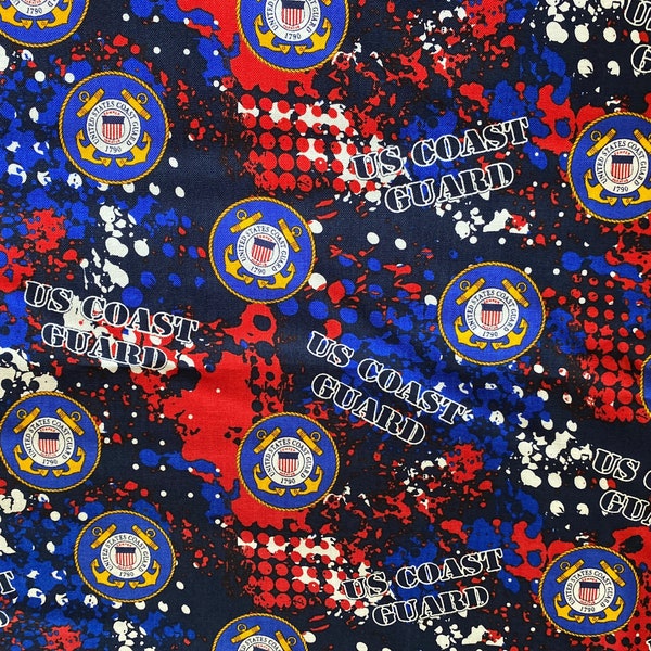 USCG Cotton fabric fat quarter US Coast Guard