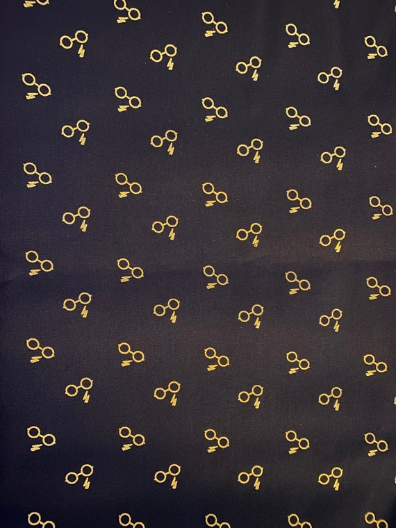 Harry Potter Lightning Bolts and Glasses Cotton Fabric Fat Etsy