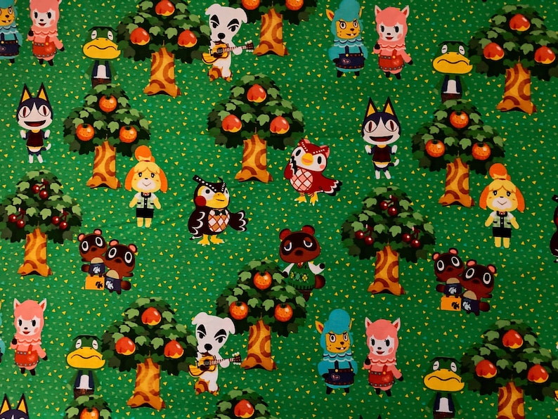 Animal Crossing 100 Cotton Fabric 18 X 21 Fat Quarter Etsy