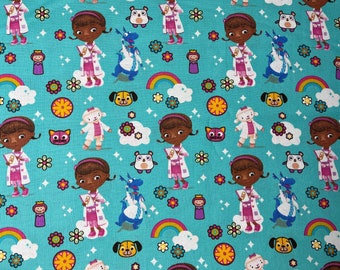 Doc McStuffins Cotton fabric 18” x 21” fat quarter