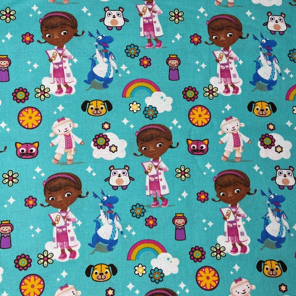 Doc McStuffins Cotton fabric 18” x 21” fat quarter