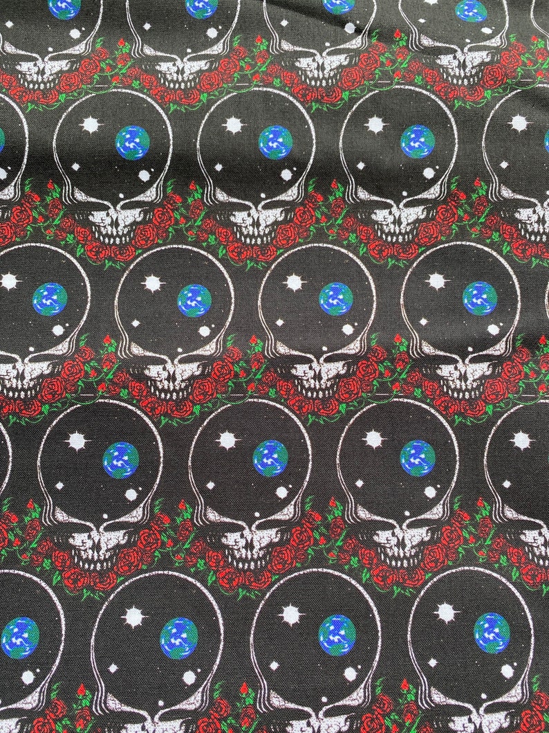 Greatful Dead Cotton Fabric 18 X 21 Fat Quarter Etsy