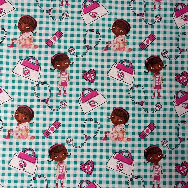 Doc McStuffins Cotton fabric 18” x 21” fat quarter