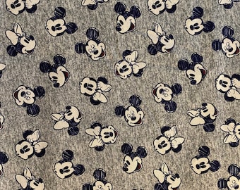 Mickey & Minnie Cotton fabric 18” x 21” fat quarter