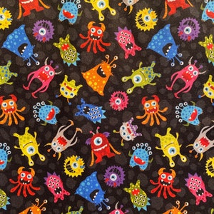 Monsters Cotton fabric 18” x 21” fat quarter