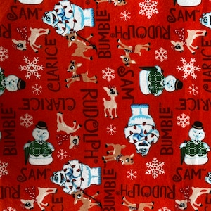 Rudolph the Red Nose Reindeer 100% cotton flannel fabric 18” x 21” fat quarter
