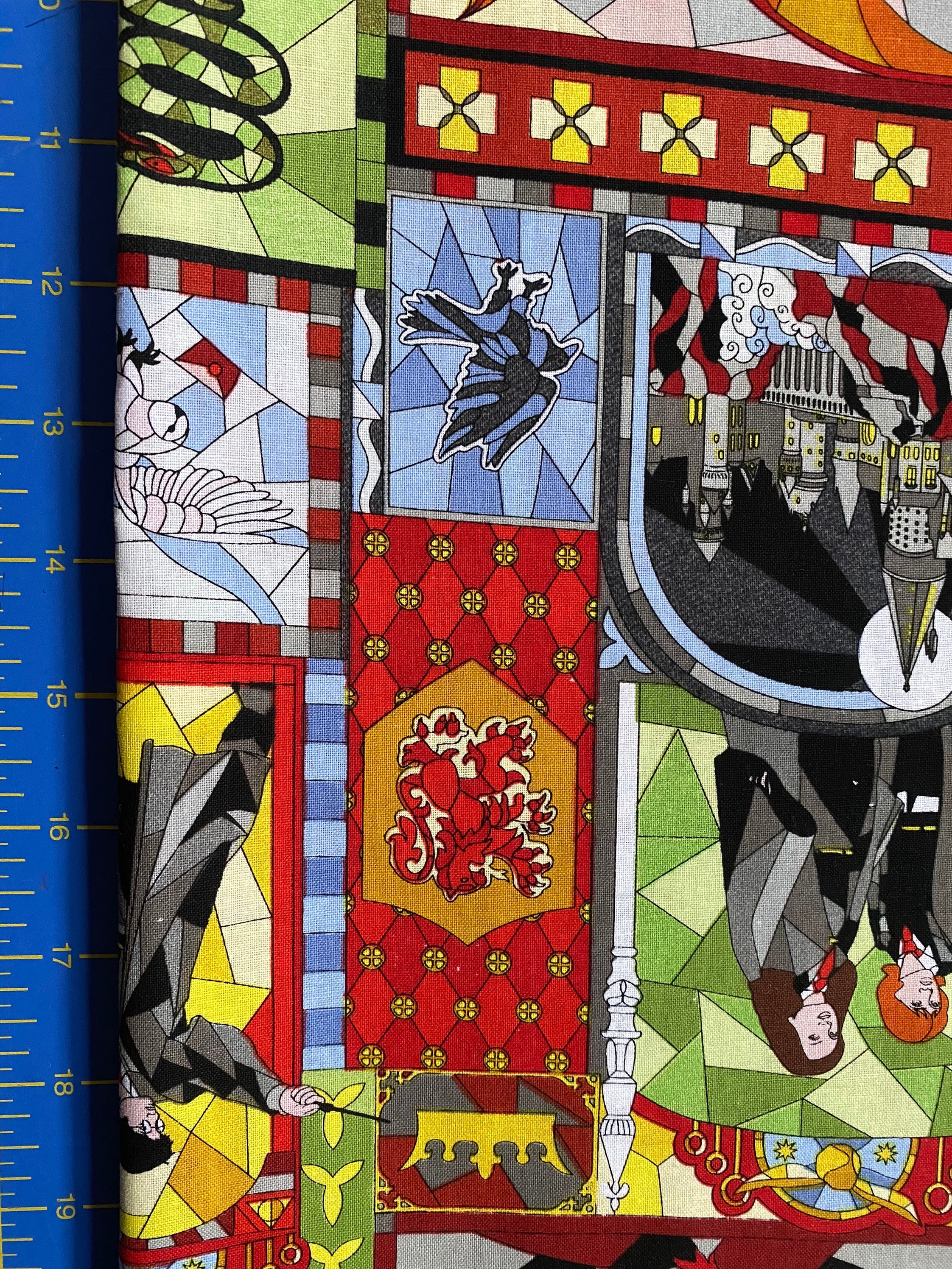 Harry Potter Stained Glass Cotton Fabric Fat Quarter Etsy