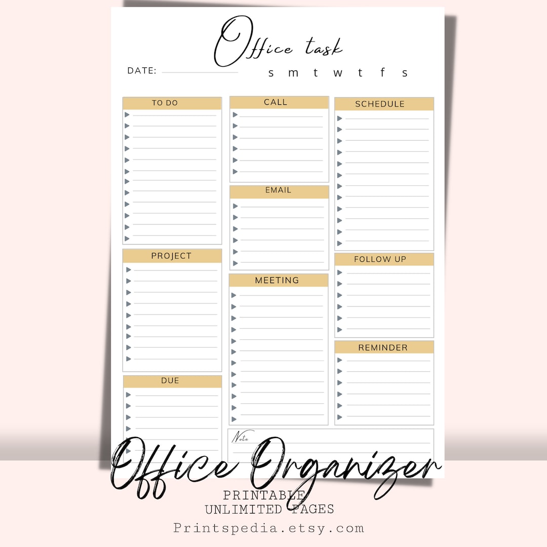 Office Tracker Design Office Task Tracker Printable Office Organizer Work Planner - Etsy ...