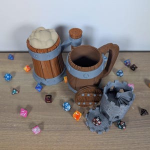 Tavern Mug Dice Tower & Can Holder | 3D Printed RPG Accessory | DnD Gaming Gift image 2