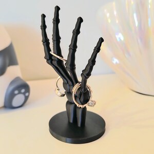 3D Printed Skeleton Hand Jewellery Ring Holder | Unique Décor Piece