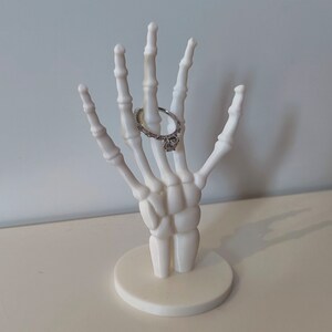 3D Printed Skeleton Hand Jewellery Ring Holder | Unique Décor Piece