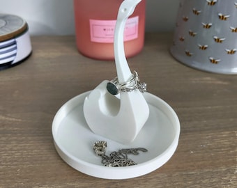 Swan Ring Dish | 3D Printed Jewellery Organiser | Elegant Bird Trinket Tray | Gift for Her