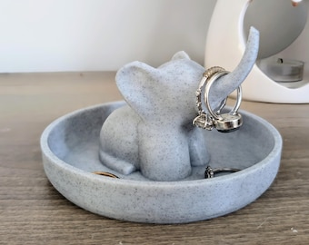 Elefant Ring-Schale | 3D Gedruckter Schmuckhalter | Einzigartiges Elefant Geschenk | Tier Schmucktablett