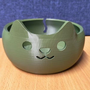 Adorable 3D Printed Cat Wool Yarn Bowl