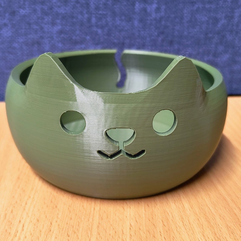 Adorable 3D Printed Cat Wool Yarn Bowl