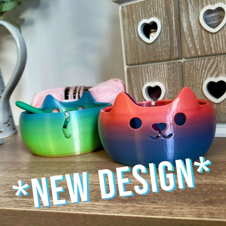 Adorable 3D Printed Cat Wool Yarn Bowl