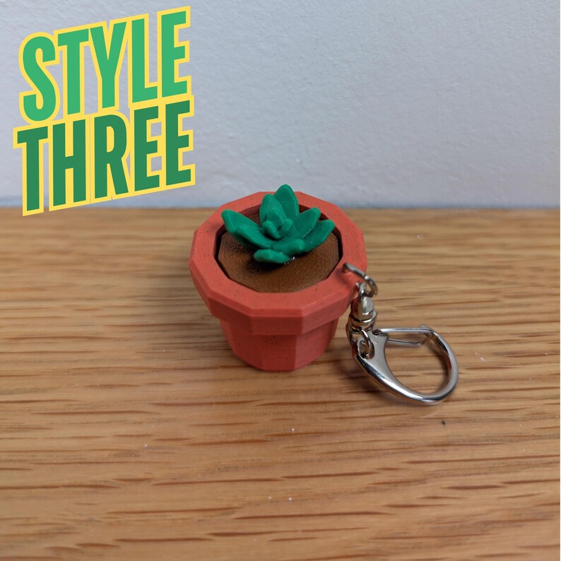 Clicky Succulent Fidget Keychain | 3D Printed Plant Toy | ADHD Stress Relief | Cute Gift image 6